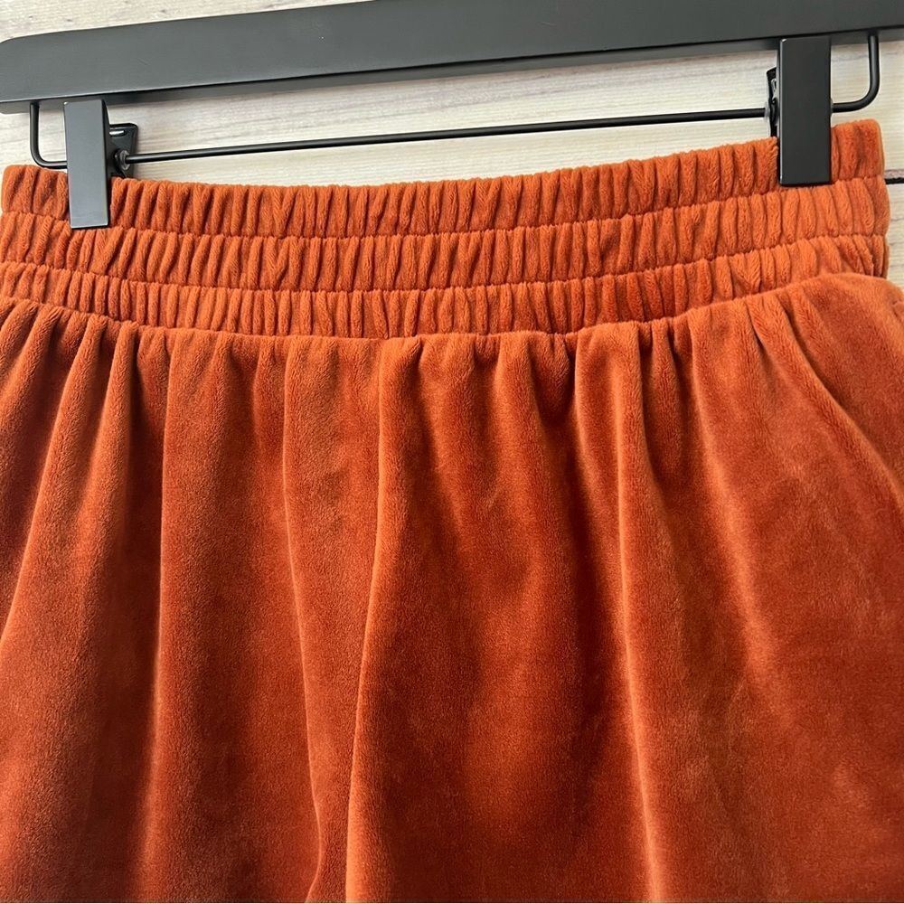 Forever 21 Velour Burnt Orange Soft Comfy High Waist Shorts - Picture 2 of 9
